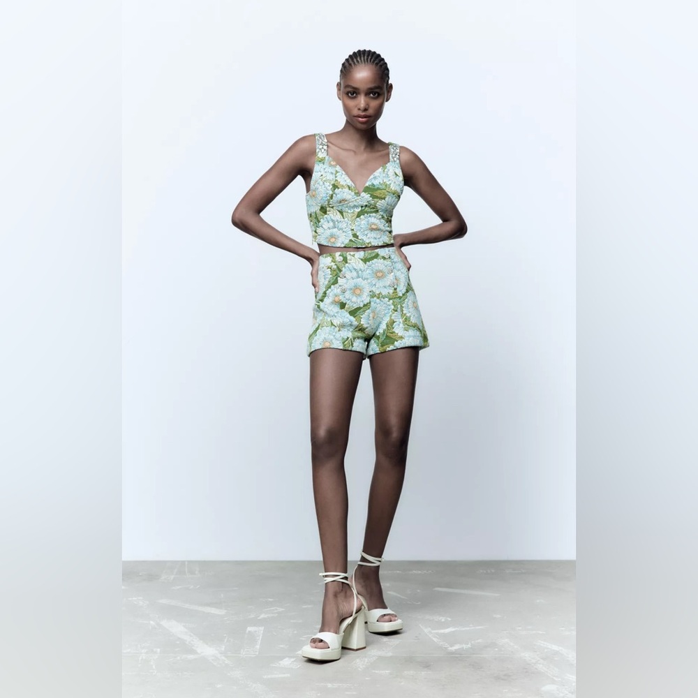 ZARA floral short & top set.